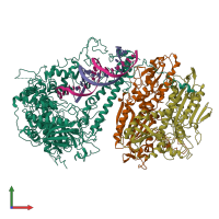 PDB entry 8g5n coloured by chain, front view.
