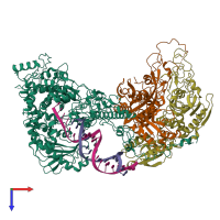 PDB entry 8g5n coloured by chain, top view.