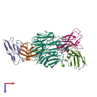 PDB entry 8gau coloured by chain, top view.