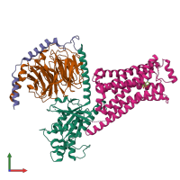 PDB entry 8ge2 coloured by chain, front view.