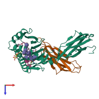 PDB entry 8gle coloured by chain, top view.