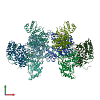 PDB entry 8gmi coloured by chain, front view.