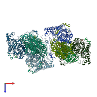 PDB entry 8gmi coloured by chain, top view.