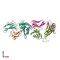PDB entry 8gom coloured by chain, front view.