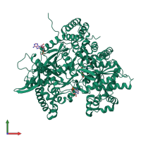 PDB entry 8gpb coloured by chain, front view.