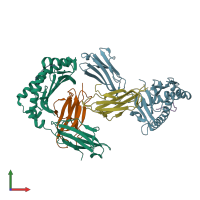 PDB entry 8gqw coloured by chain, front view.