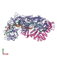 PDB entry 8gs2 coloured by chain, front view.