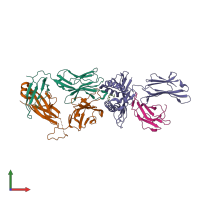 PDB entry 8gvb coloured by chain, front view.