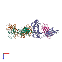 PDB entry 8gvb coloured by chain, top view.