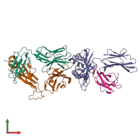 PDB entry 8gvi coloured by chain, front view.