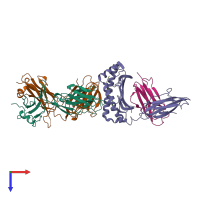 PDB entry 8gvi coloured by chain, top view.