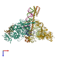 PDB entry 8gwo coloured by chain, top view.