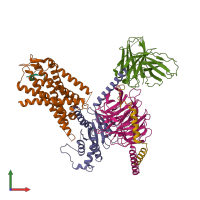PDB entry 8h0p coloured by chain, front view.