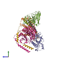 PDB entry 8h0p coloured by chain, side view.