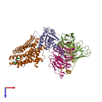 PDB entry 8h0p coloured by chain, top view.
