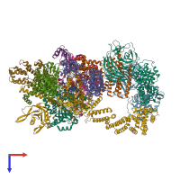 PDB entry 8h3f coloured by chain, top view.