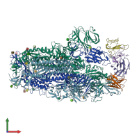 PDB entry 8h3n coloured by chain, front view.