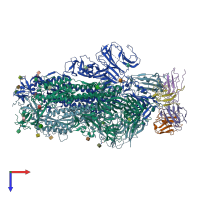 PDB entry 8h3n coloured by chain, top view.