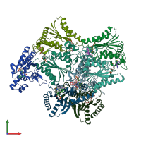 PDB entry 8h4j coloured by chain, front view.