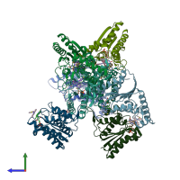 PDB entry 8h4j coloured by chain, side view.