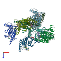 PDB entry 8h4j coloured by chain, top view.