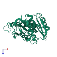 PDB entry 8h5o coloured by chain, top view.