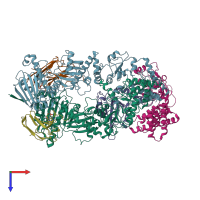 PDB entry 8h77 coloured by chain, top view.