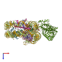 PDB entry 8hai coloured by chain, top view.