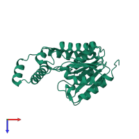PDB entry 8hea coloured by chain, top view.