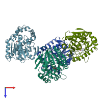 PDB entry 8hgw coloured by chain, top view.