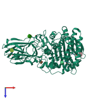 PDB entry 8hmm coloured by chain, top view.