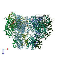 PDB entry 8hwe coloured by chain, top view.