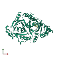 PDB entry 8hz7 coloured by chain, front view.