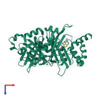 PDB entry 8hz7 coloured by chain, top view.