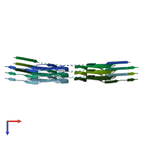 PDB entry 8hzb coloured by chain, top view.