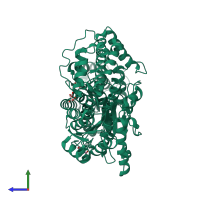 PDB entry 8i6z coloured by chain, side view.