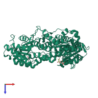 PDB entry 8i6z coloured by chain, top view.