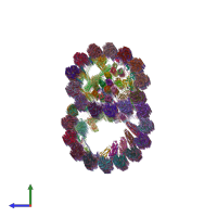 PDB entry 8i7r coloured by chain, side view.