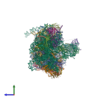 PDB entry 8i9z coloured by chain, side view.