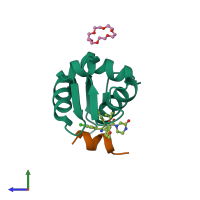 PDB entry 8ia5 coloured by chain, side view.