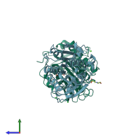 PDB entry 8ibl coloured by chain, side view.