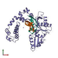 PDB entry 8icr coloured by chain, front view.