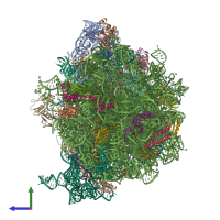 PDB entry 8ifb coloured by chain, side view.