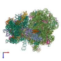 PDB entry 8ifb coloured by chain, top view.