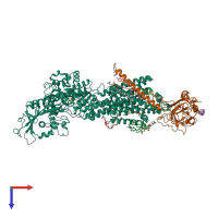 PDB entry 8ijx coloured by chain, top view.