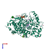 PDB entry 8ing coloured by chain, top view.