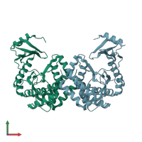 PDB entry 8ixi coloured by chain, front view.