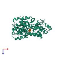 PDB entry 8j25 coloured by chain, top view.
