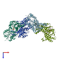 PDB entry 8j3o coloured by chain, top view.