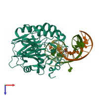 PDB entry 8ka5 coloured by chain, top view.